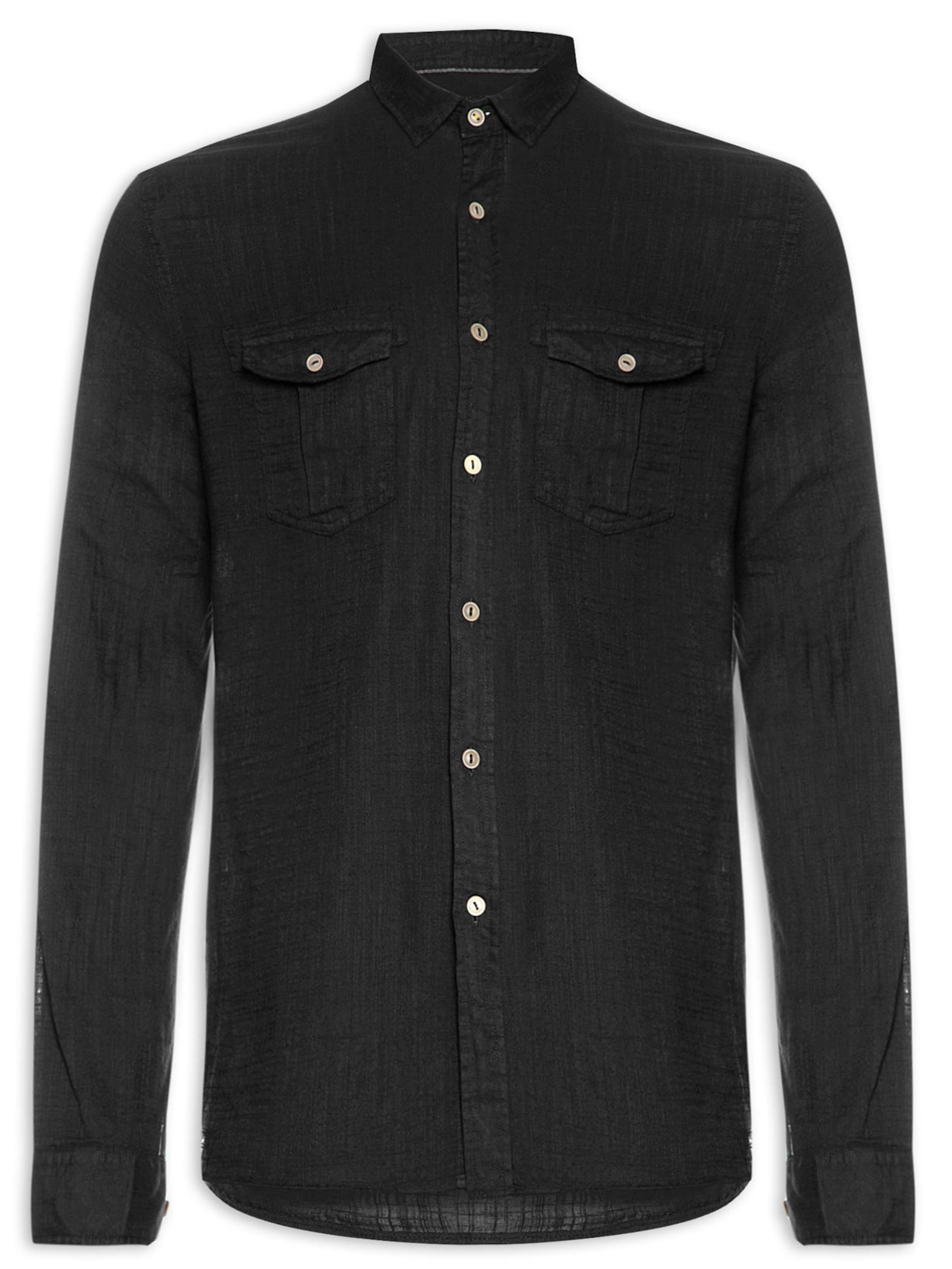 Camisa Masculina Hamê Lisa - Preto