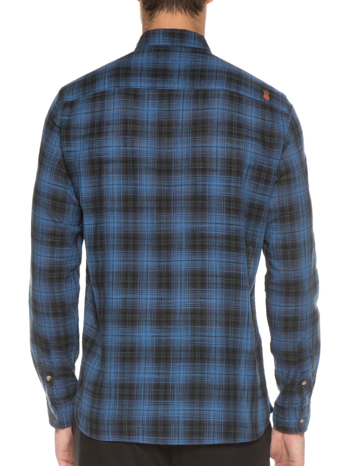 Camisa Masculina Hamê Madras Azul Pineapple