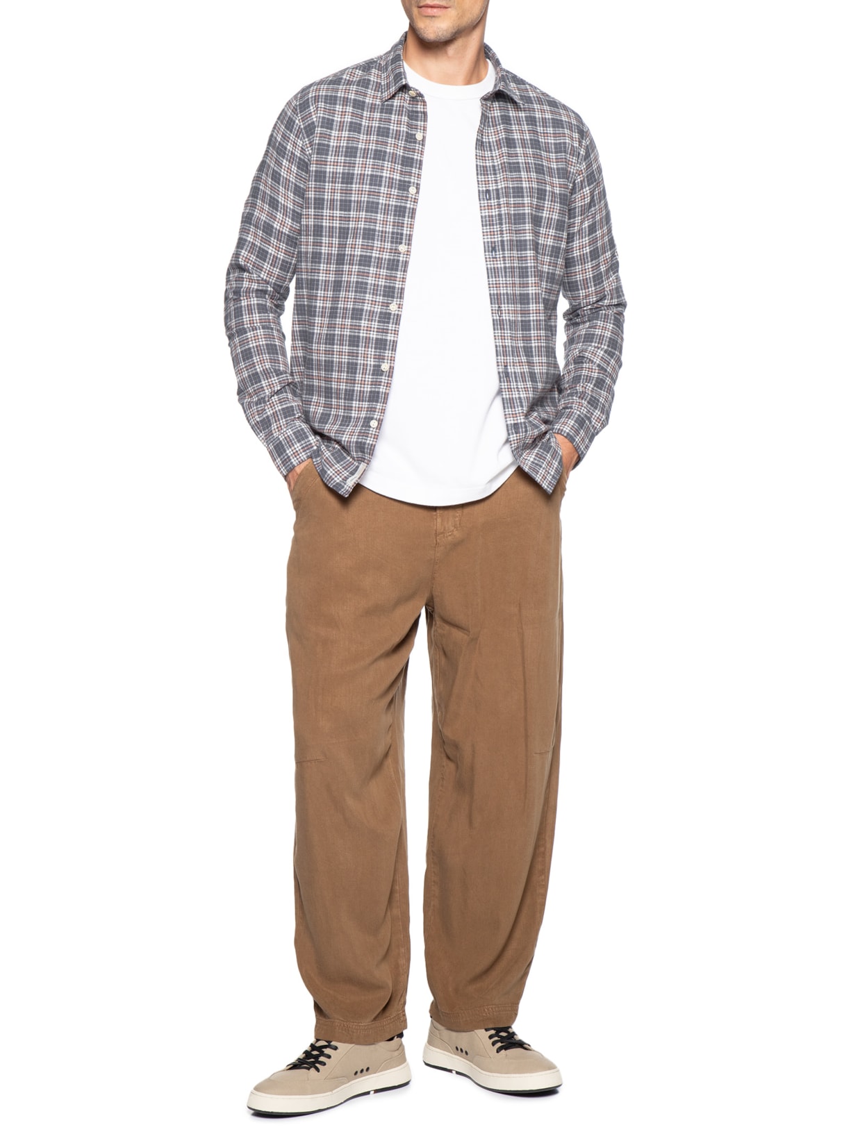 Camisa Masculina Hamê Toronto Xadrez Azul Pineapple