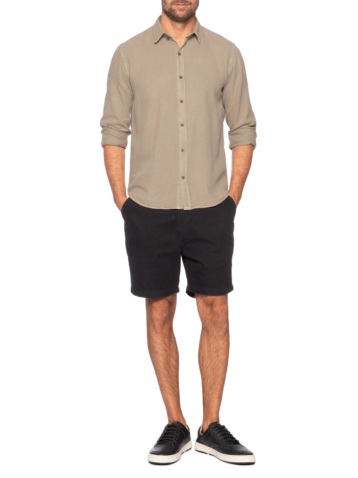 Camisa Masculina Havana II Manga Longa Bege Austral