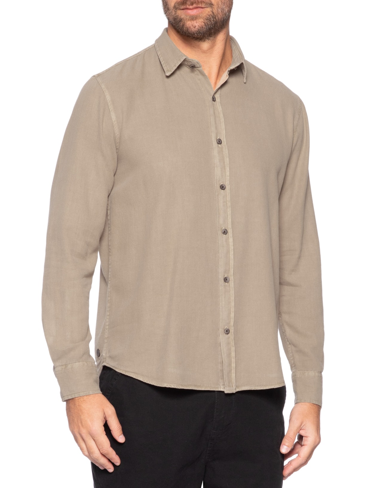 Camisa Masculina Havana II Manga Longa Bege Austral