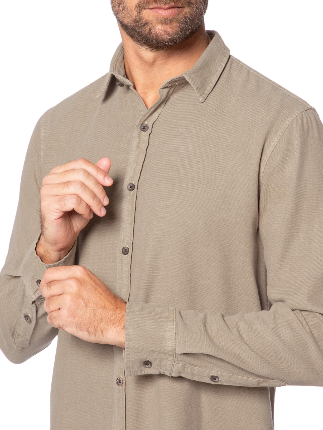Camisa Masculina Havana II Manga Longa Bege Austral