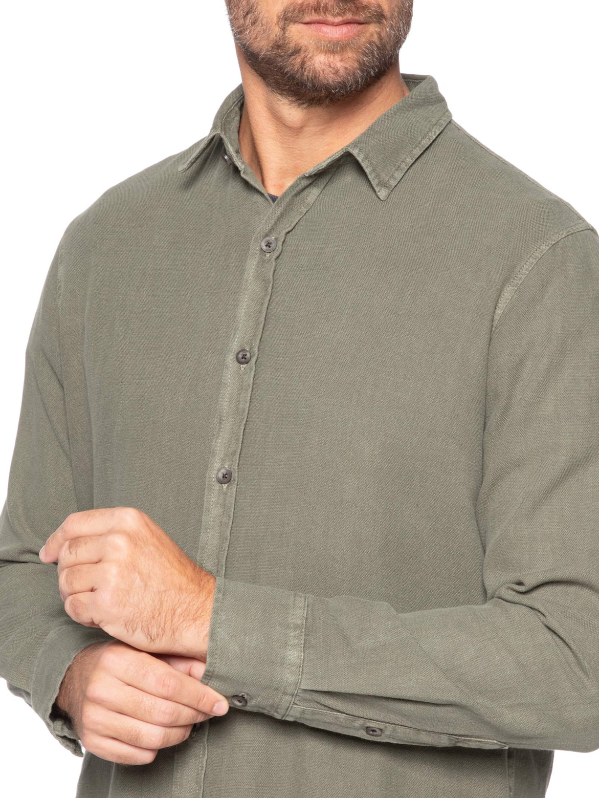 Camisa Masculina Havana II Manga Longa Verde Austral