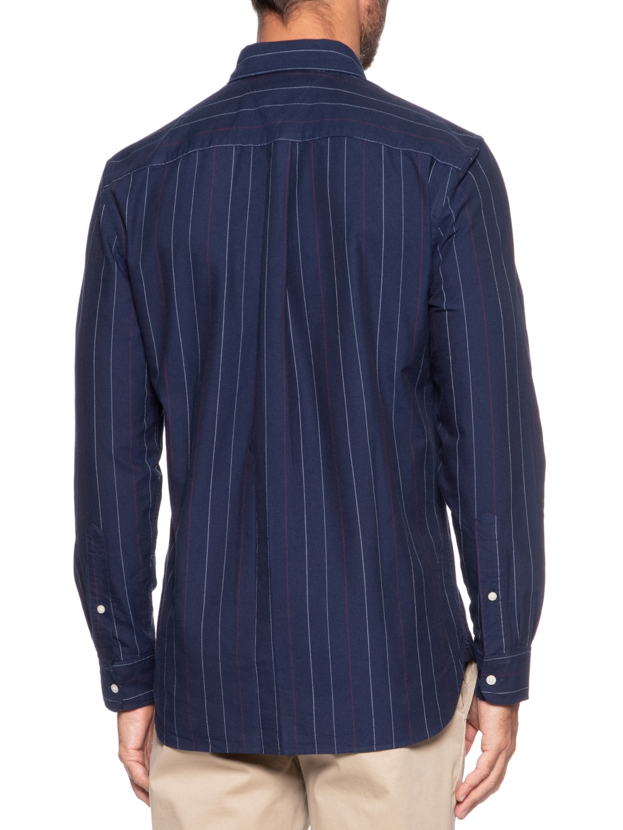 Camisa Masculina Heritage Oxford Pin Stripe Azul Tommy Hilfiger