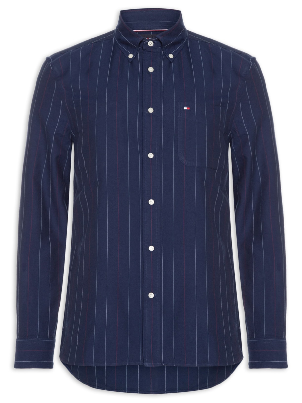 Camisa Masculina Heritage Oxford Pin Stripe Azul Tommy Hilfiger