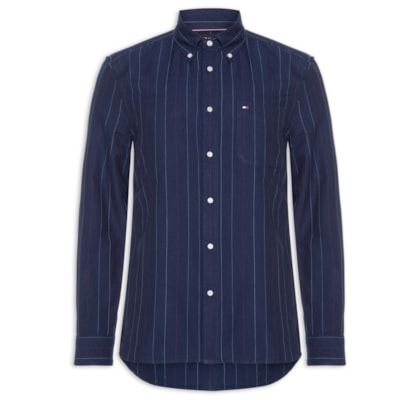 Camisa Masculina Heritage Oxford Pin Stripe - Azul