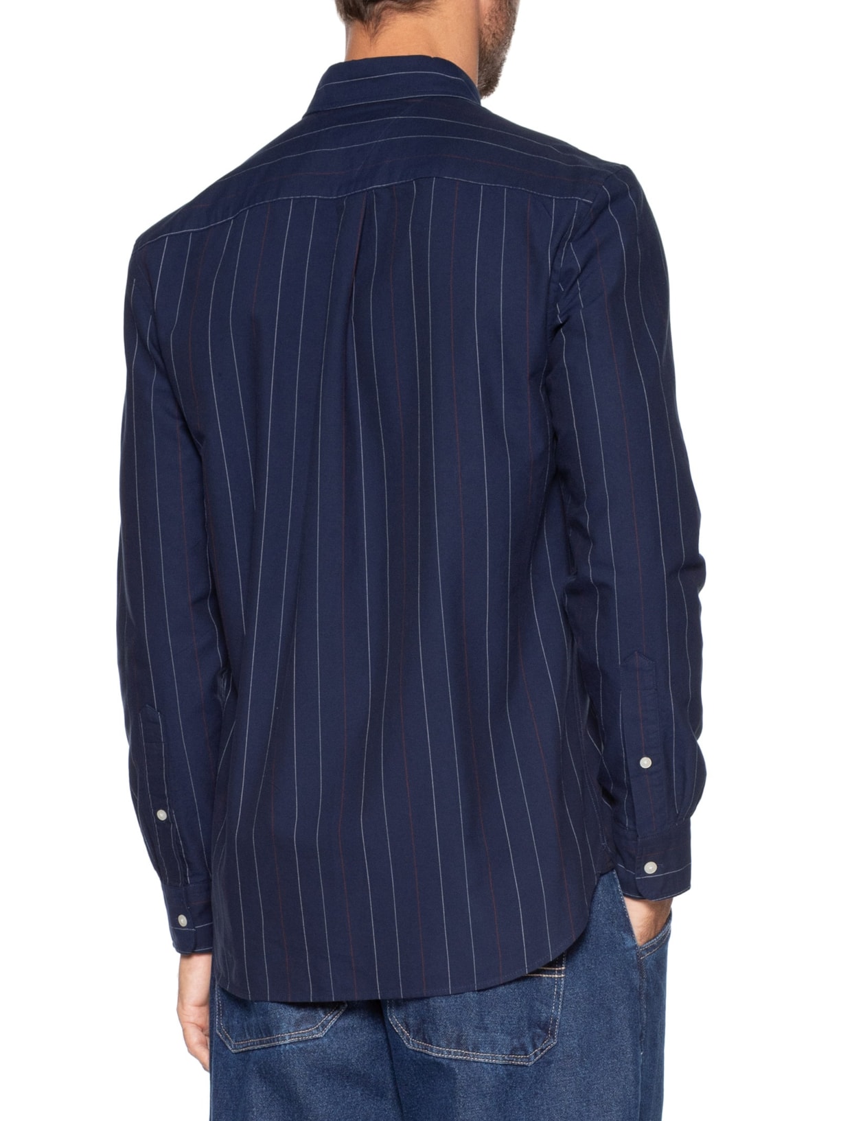 Camisa Masculina Heritage Oxford Pin Stripe Azul Tommy Hilfiger