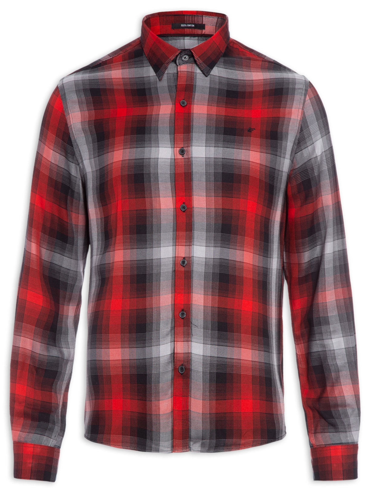 Camisa Masculina High Rayon Check Classic - Vermelho