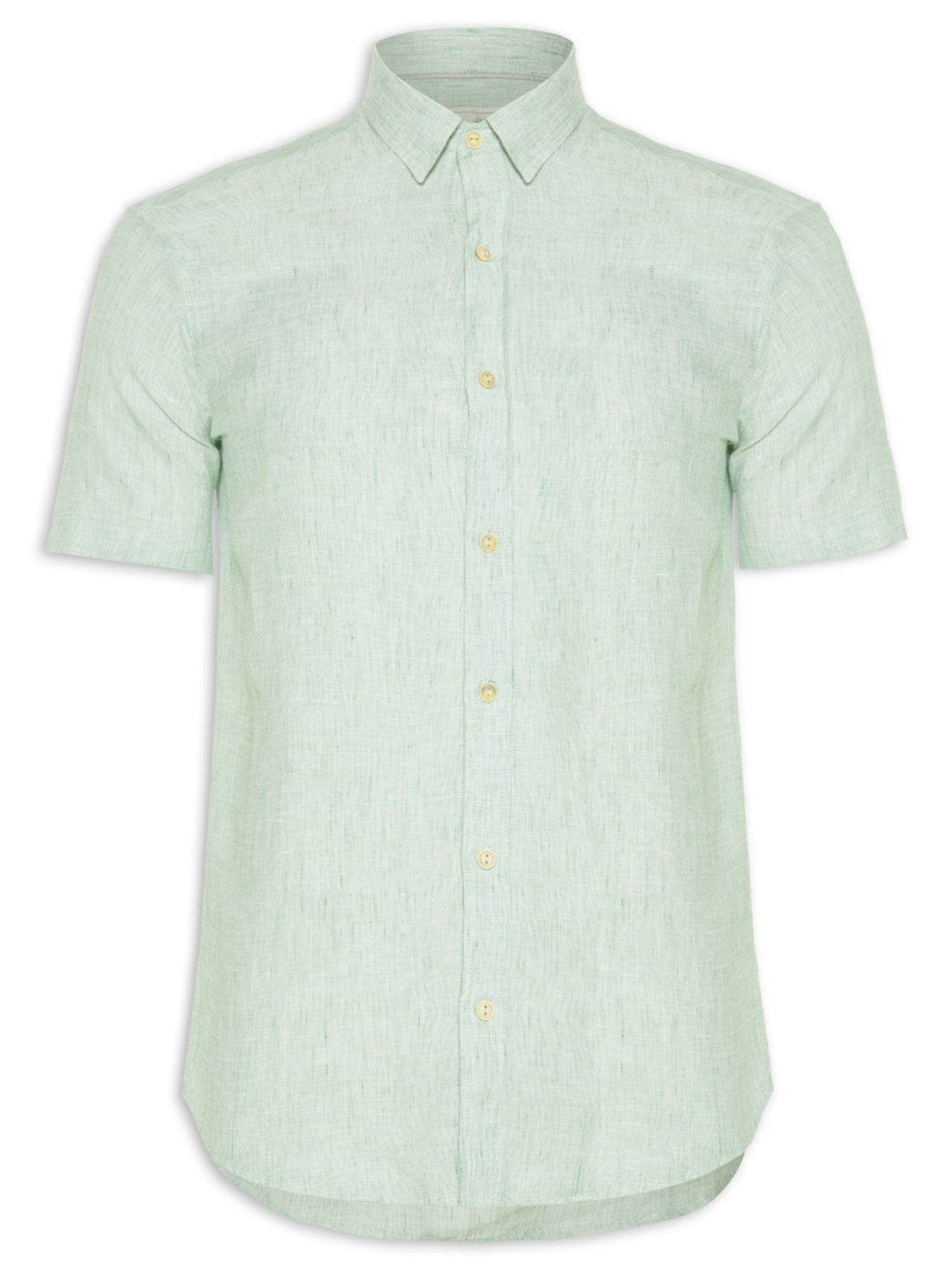 Camisa Masculina Jacarta 100% Linho Manga Curta - Verde