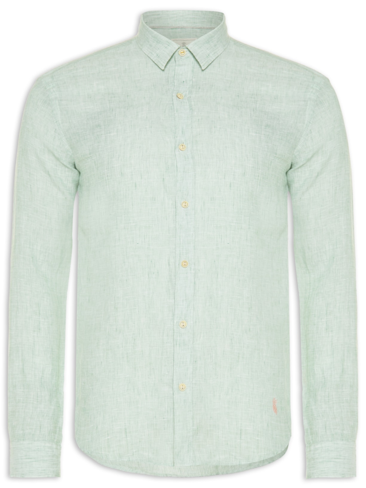 Camisa Masculina Jacarta 100% Linho Manga Longa - Verde