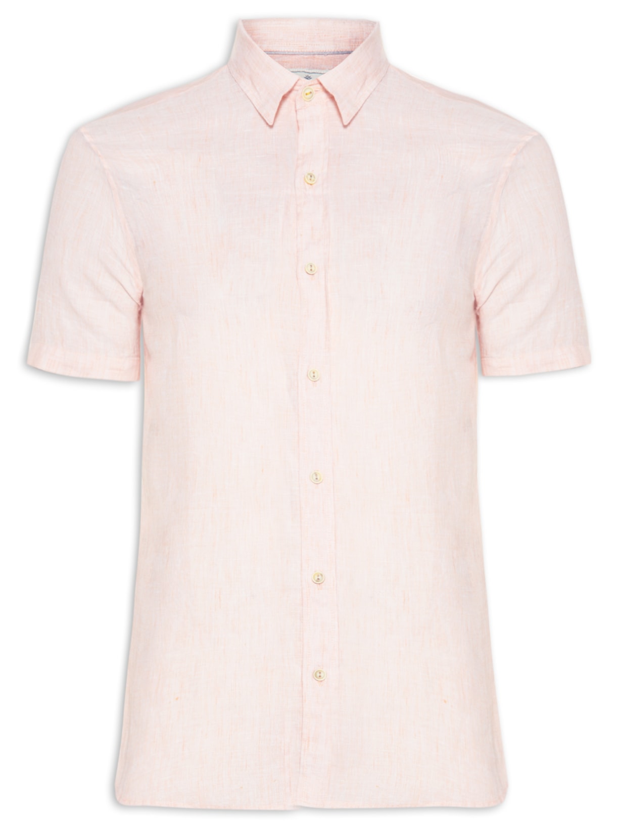 Camisa Masculina Jacarta Linho Manga Curta - Laranja