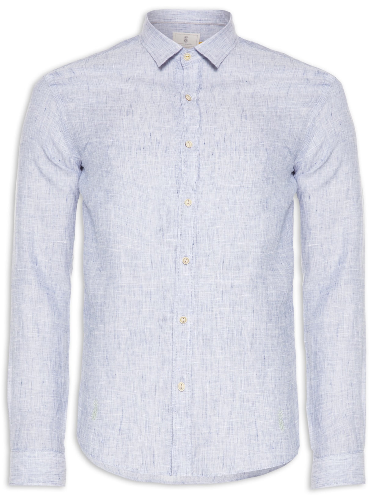 Camisa Masculina Jacarta Linho Manga Longa - Azul