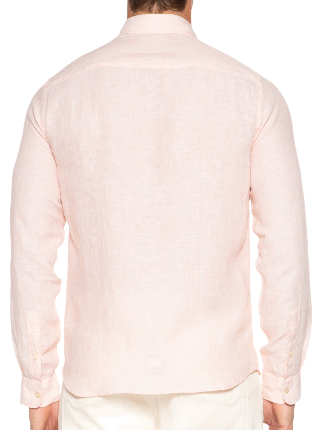 Camisa Masculina Jacarta Linho Manga Longa Laranja Pineapple