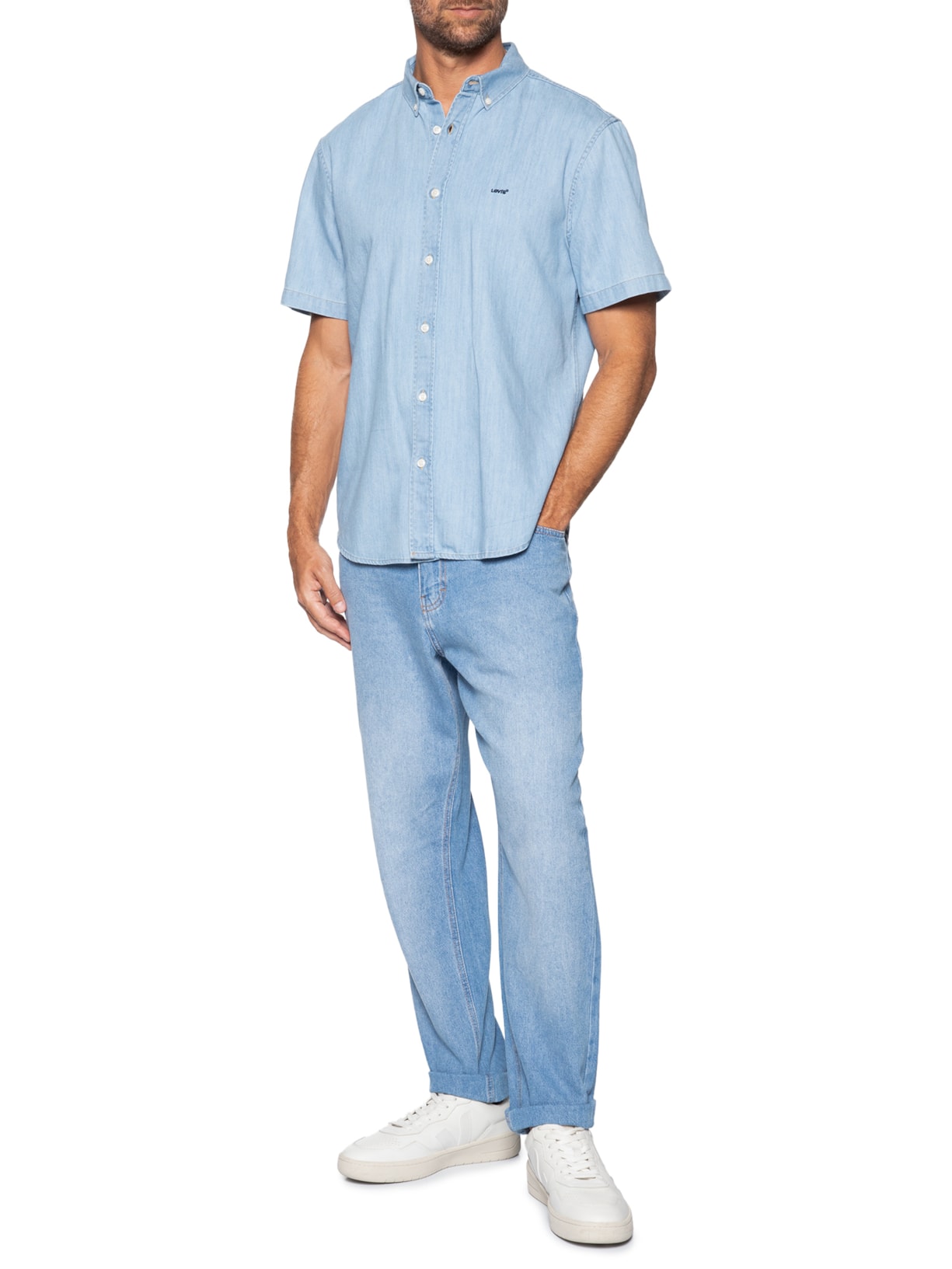 Camisa Masculina Jeans Authentic Button Down Azul Levi's