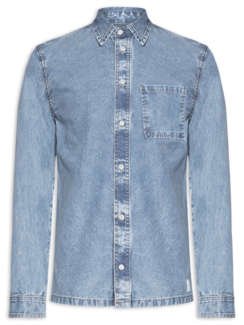 Camisa Masculina Jeans - Azul