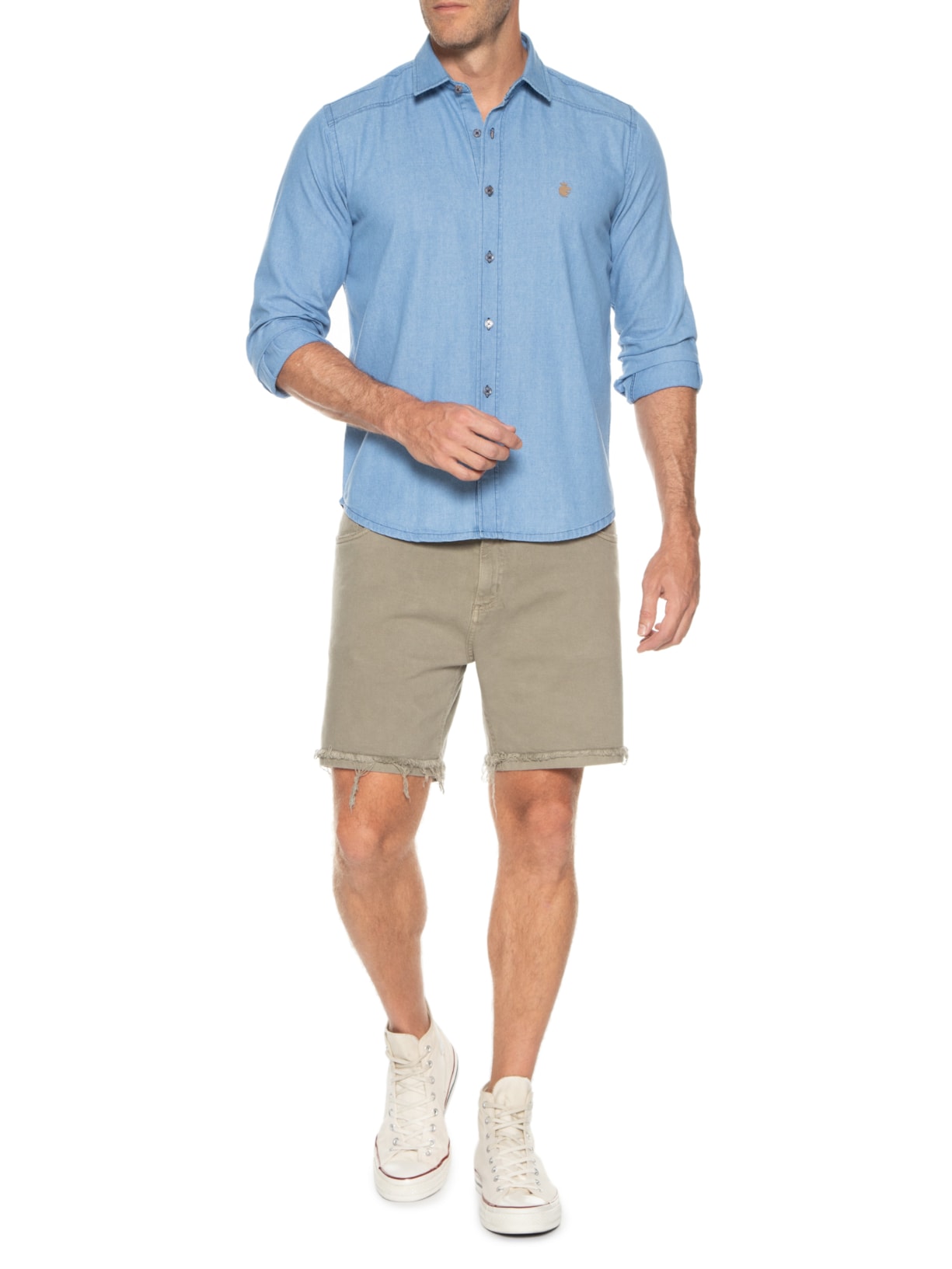 Camisa Masculina Jeans Clive Azul Von Der Volke