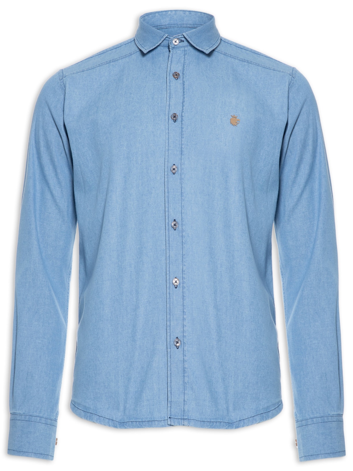 Camisa Masculina Jeans Clive Azul Von Der Volke