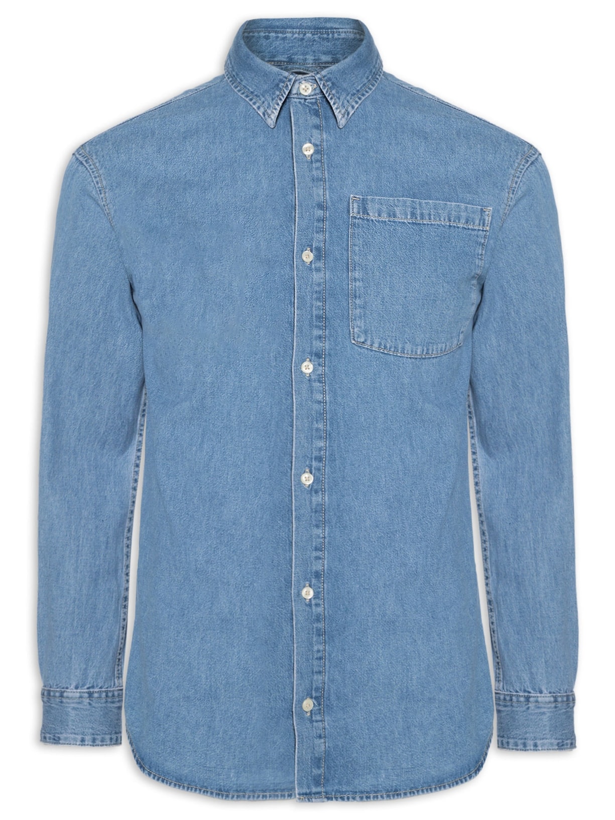 Camisa Masculina Jeans Comfort Fit Azul Jack & Jones