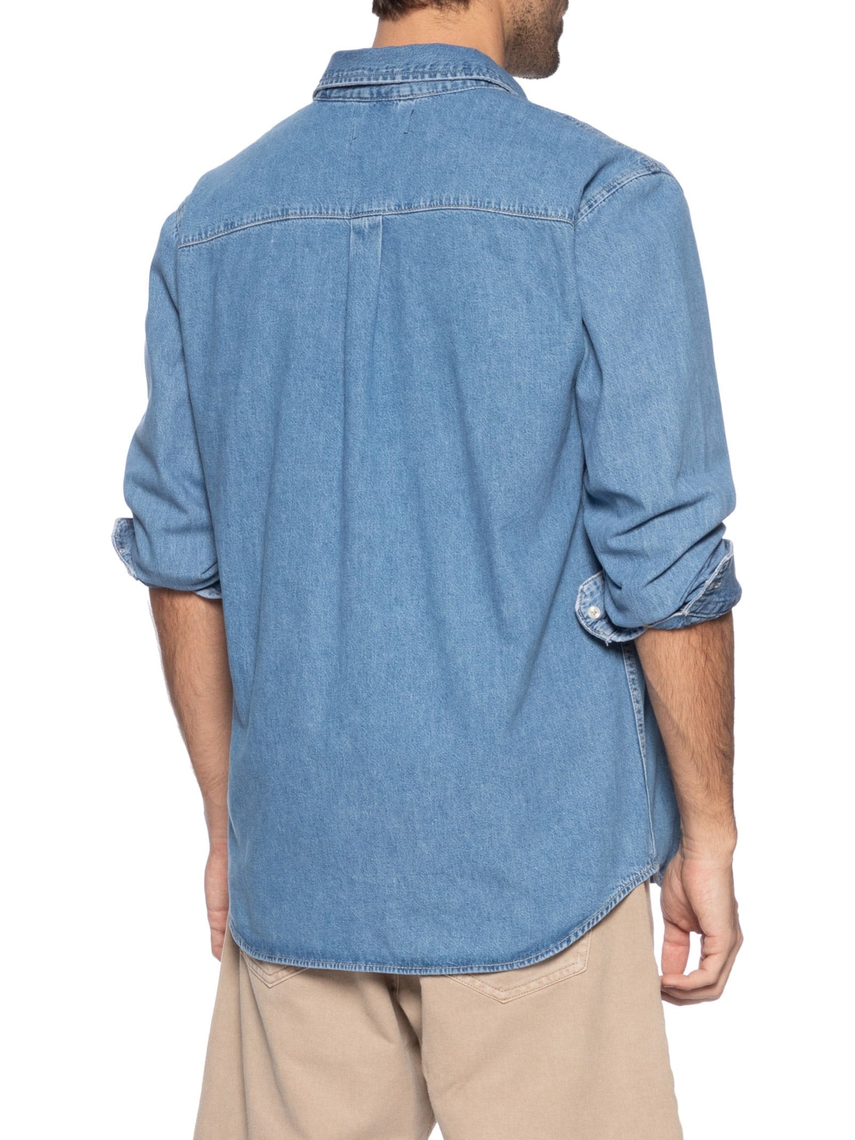 Camisa Masculina Jeans Comfort Fit Azul Jack & Jones