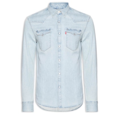 Camisa Masculina Jeans manga Longa Barstow Standard - Azul