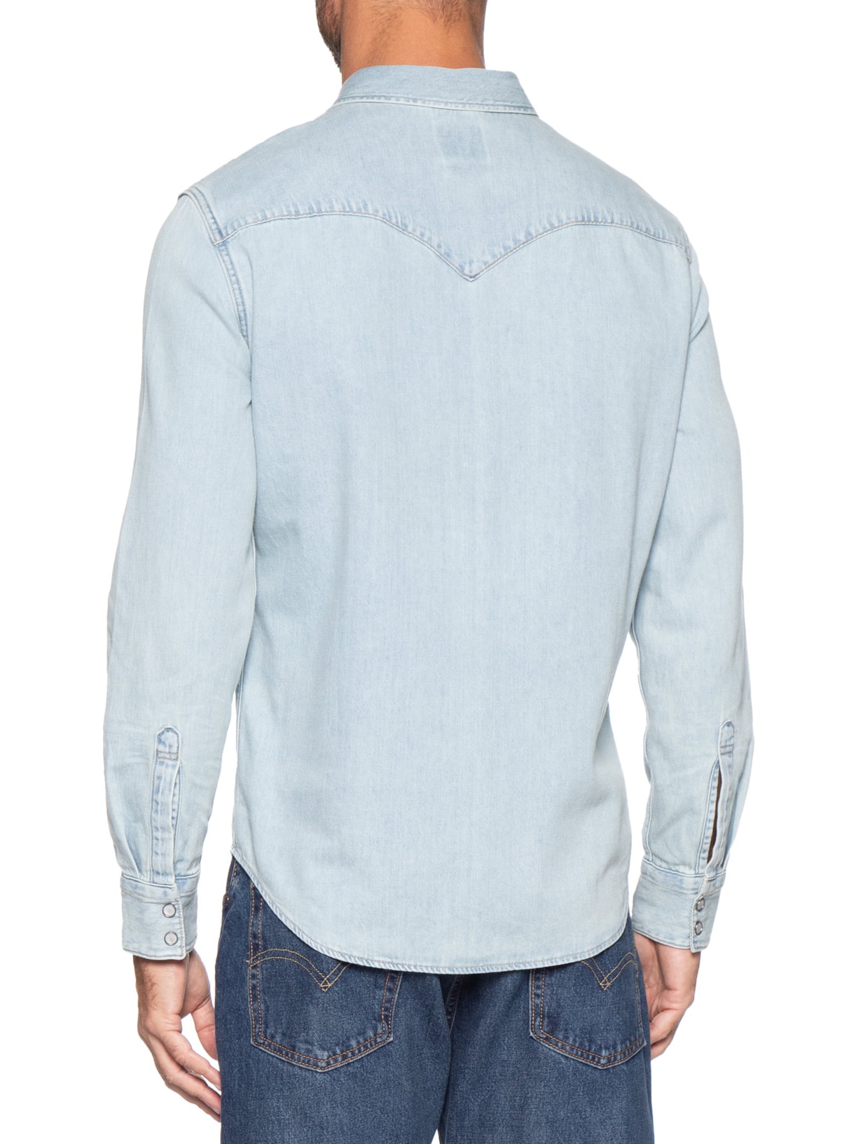 Camisa Masculina Jeans manga Longa Barstow Standard Azul Levi's