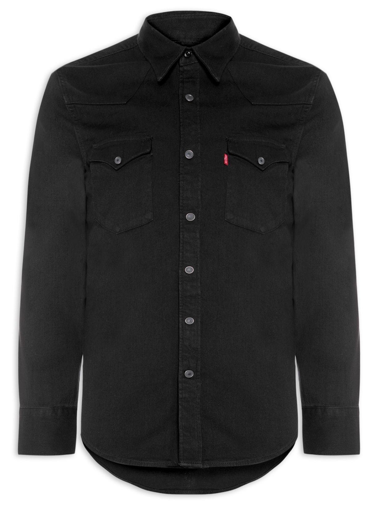 Camisa Masculina Jeans Manga Longa Barstow Western Standard - Preto