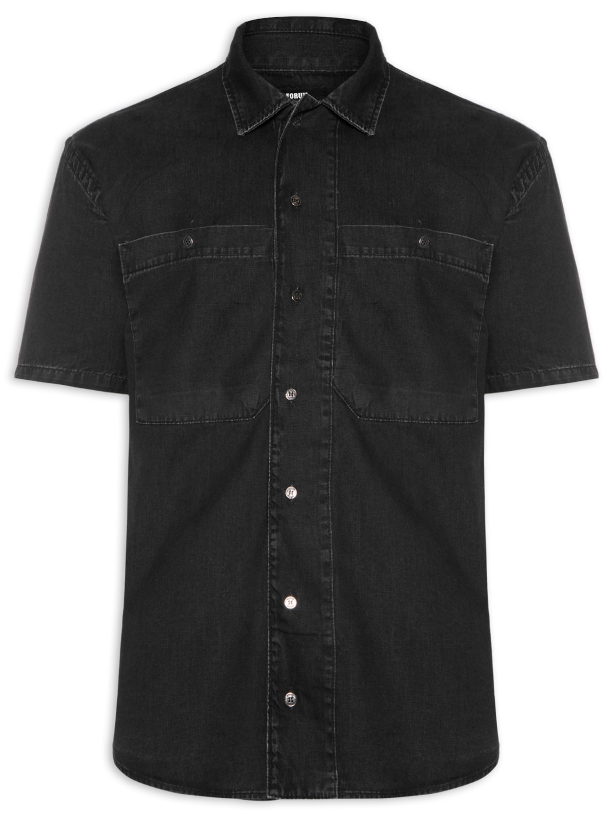 Camisa Masculina Jeans Preto Forum