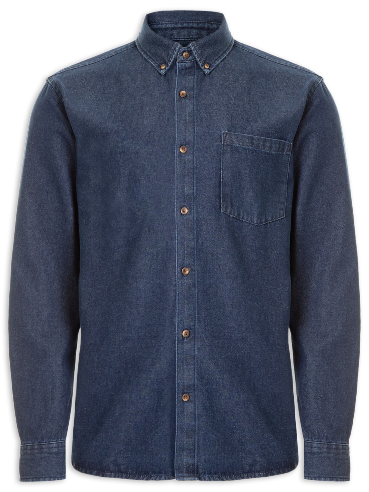 Camisa Masculina Jeans Raw Denim - Azul