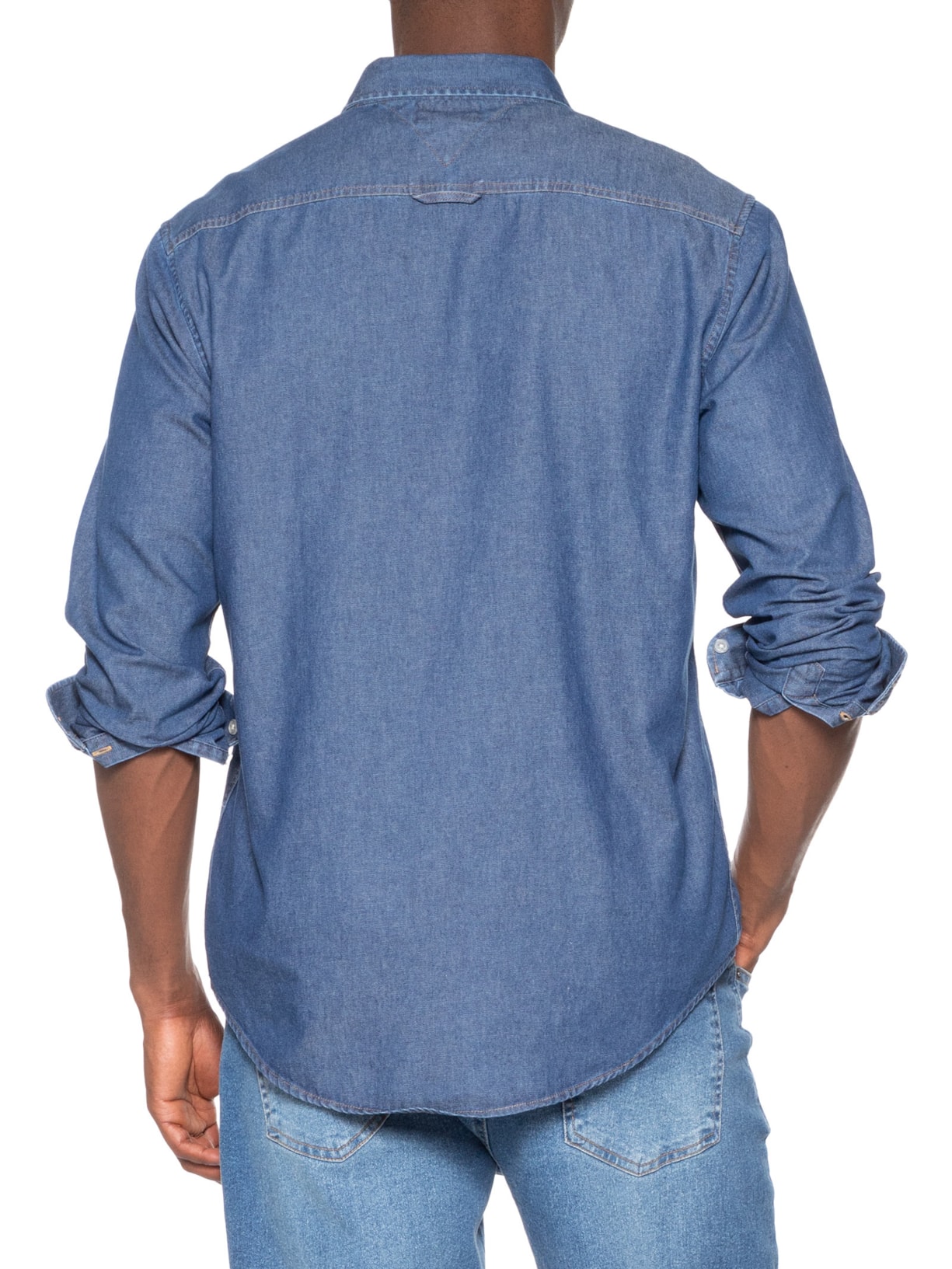 Camisa Masculina Jeans Regular Fit Azul Tommy Jeans