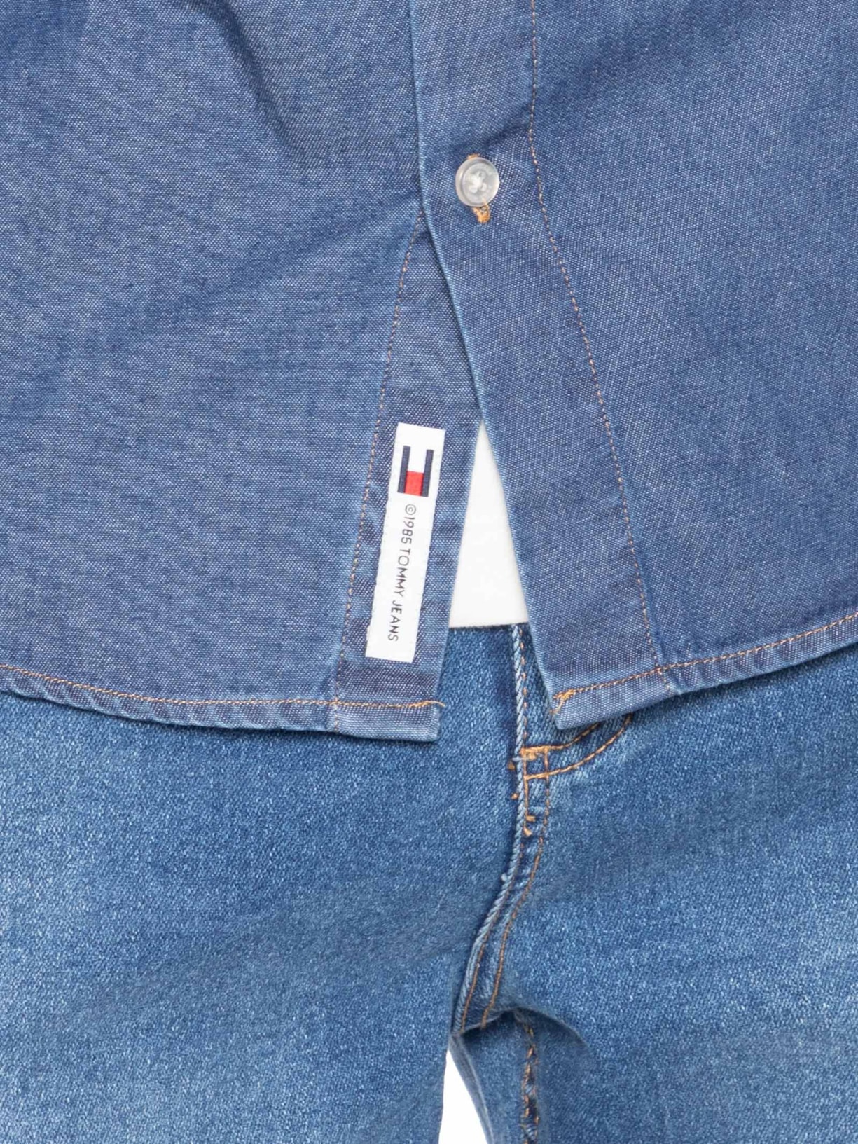 Camisa Masculina Jeans Regular Fit Azul Tommy Jeans