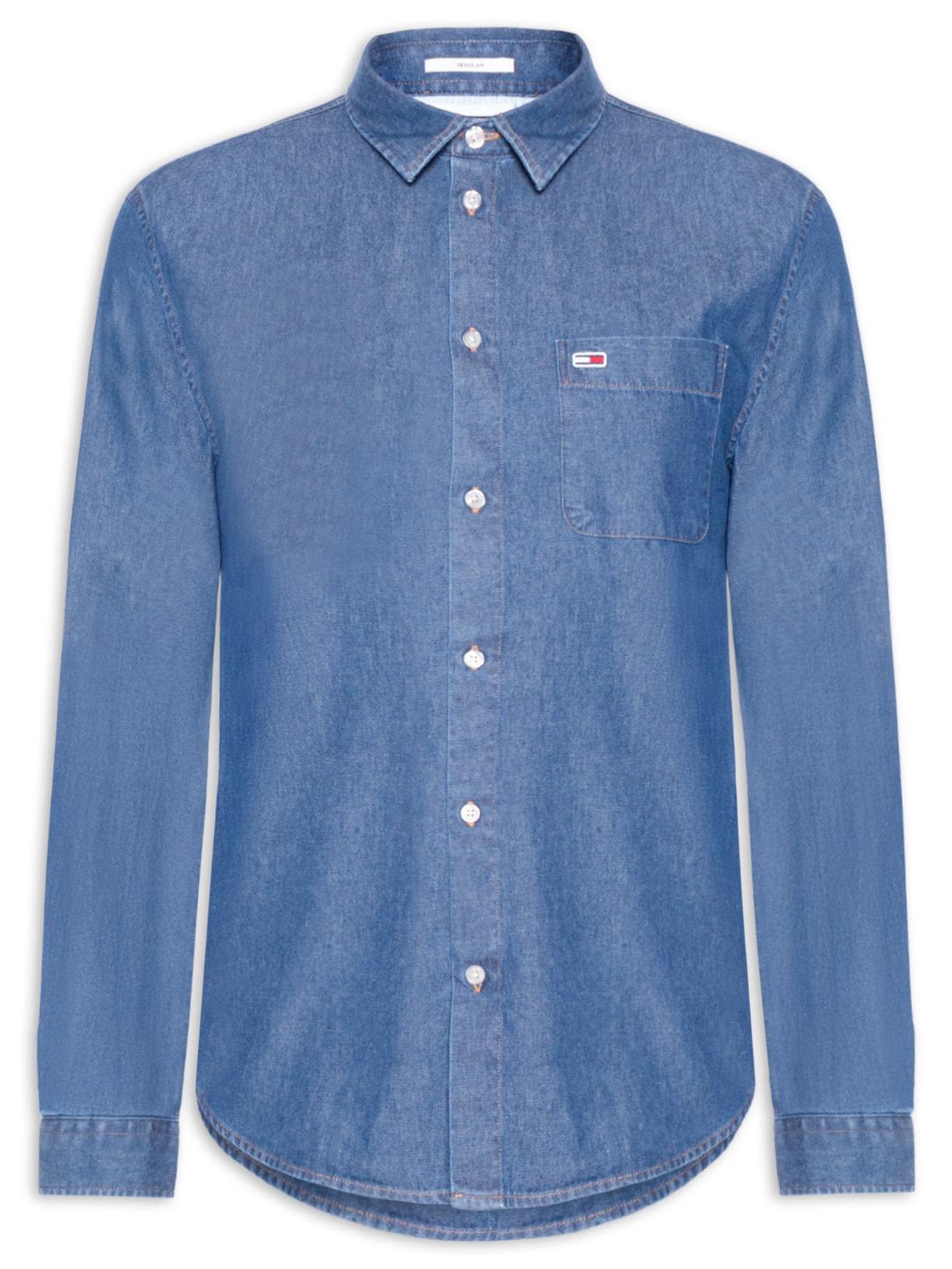 Camisa Masculina Jeans Regular Fit Azul Tommy Jeans
