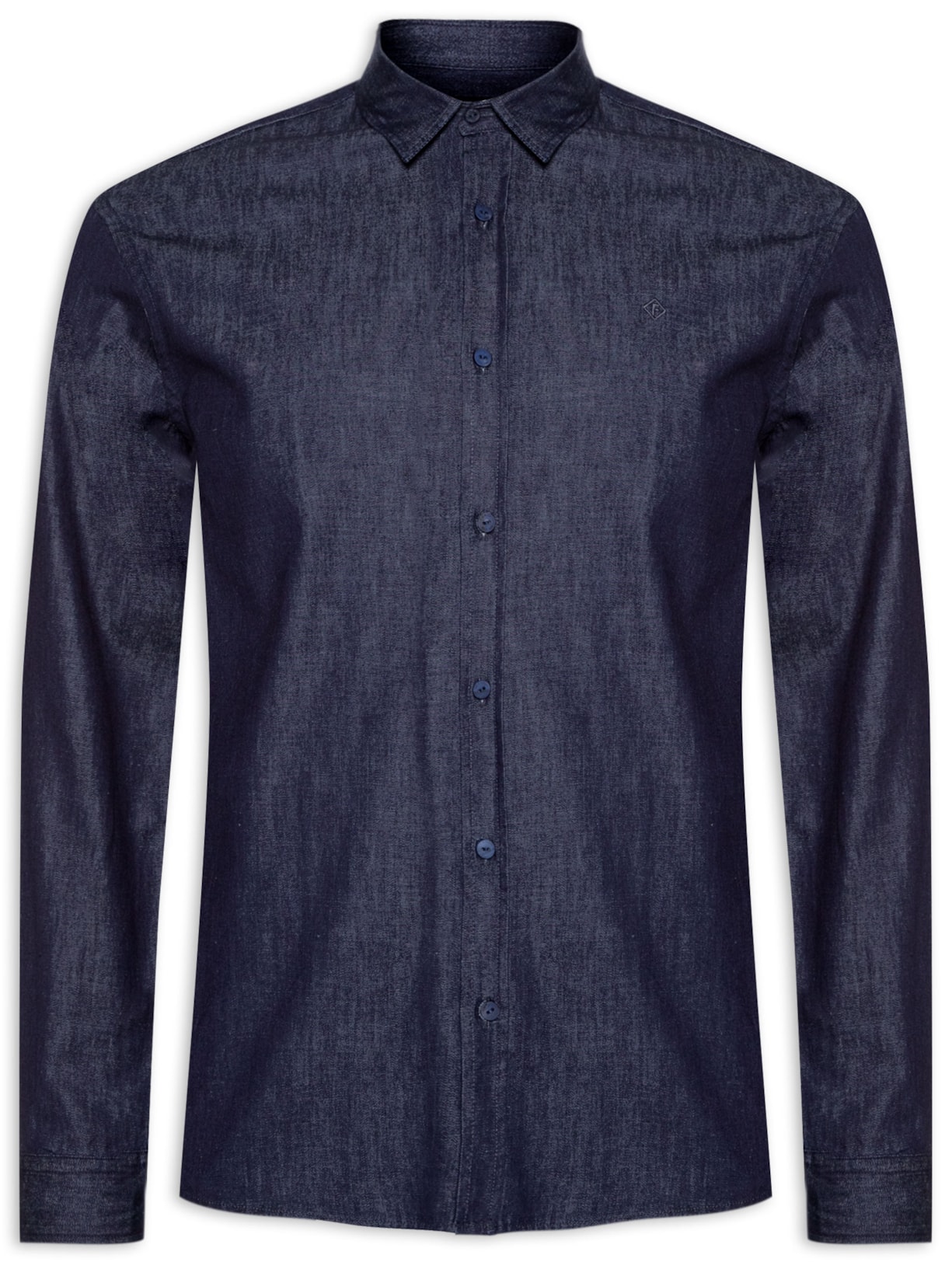 Camisa Masculina Jeans Relax - Azul