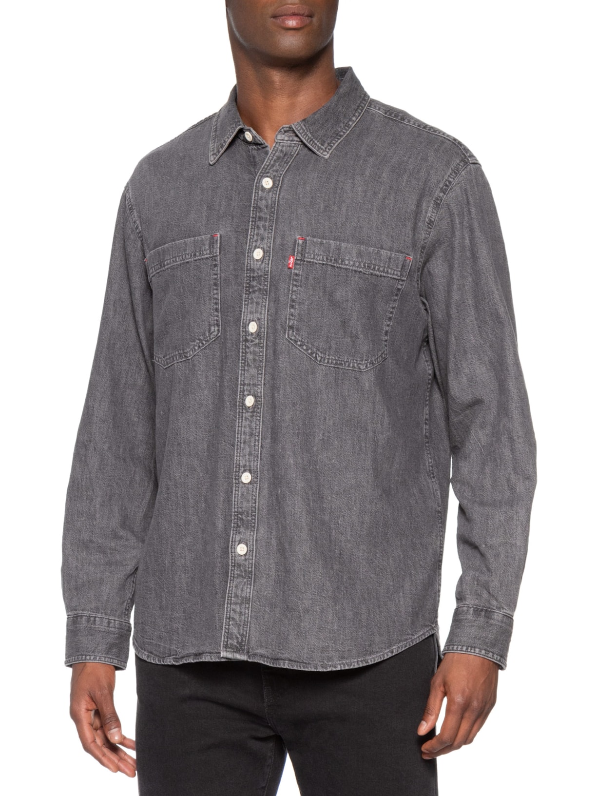 Camisa Masculina Jeans Relaxed Fit Mariposa Worker Preto Levi's