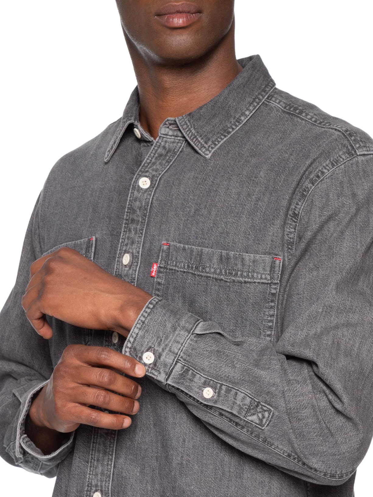 Camisa Masculina Jeans Relaxed Fit Mariposa Worker Preto Levi's