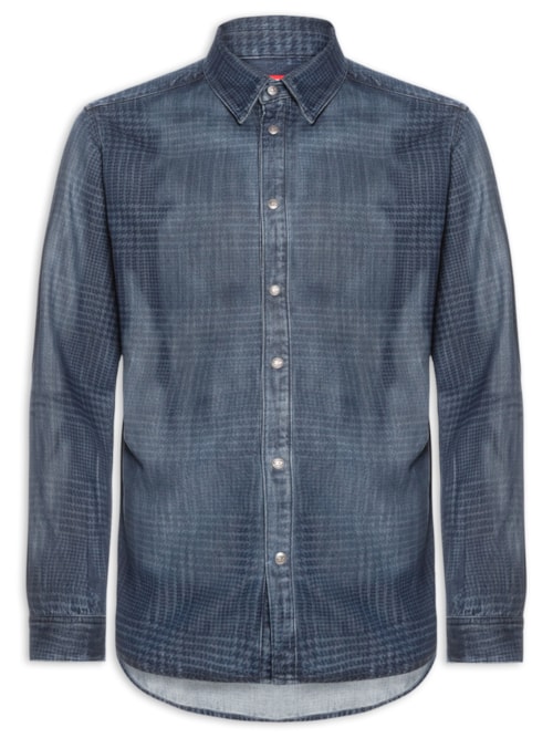 Camisa Masculina Jeans Simply-S13 – Azul