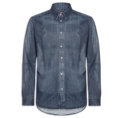 Camisa Masculina Jeans Simply-S13 – Azul