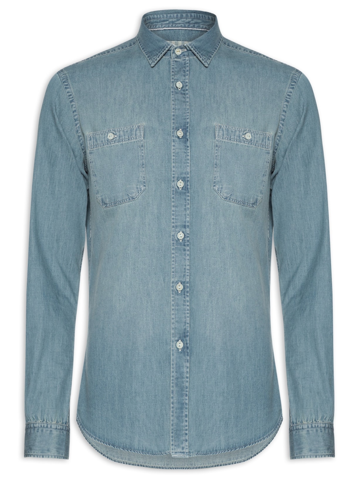 Camisa Masculina Jeans Utilitária índigo - Azul