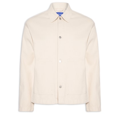 Camisa Masculina Jeans Wide Fit - Bege