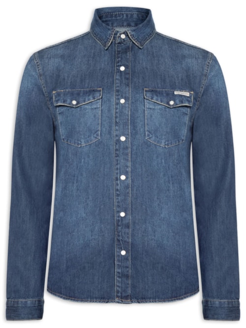 Camisa Masculina Jeans – Azul