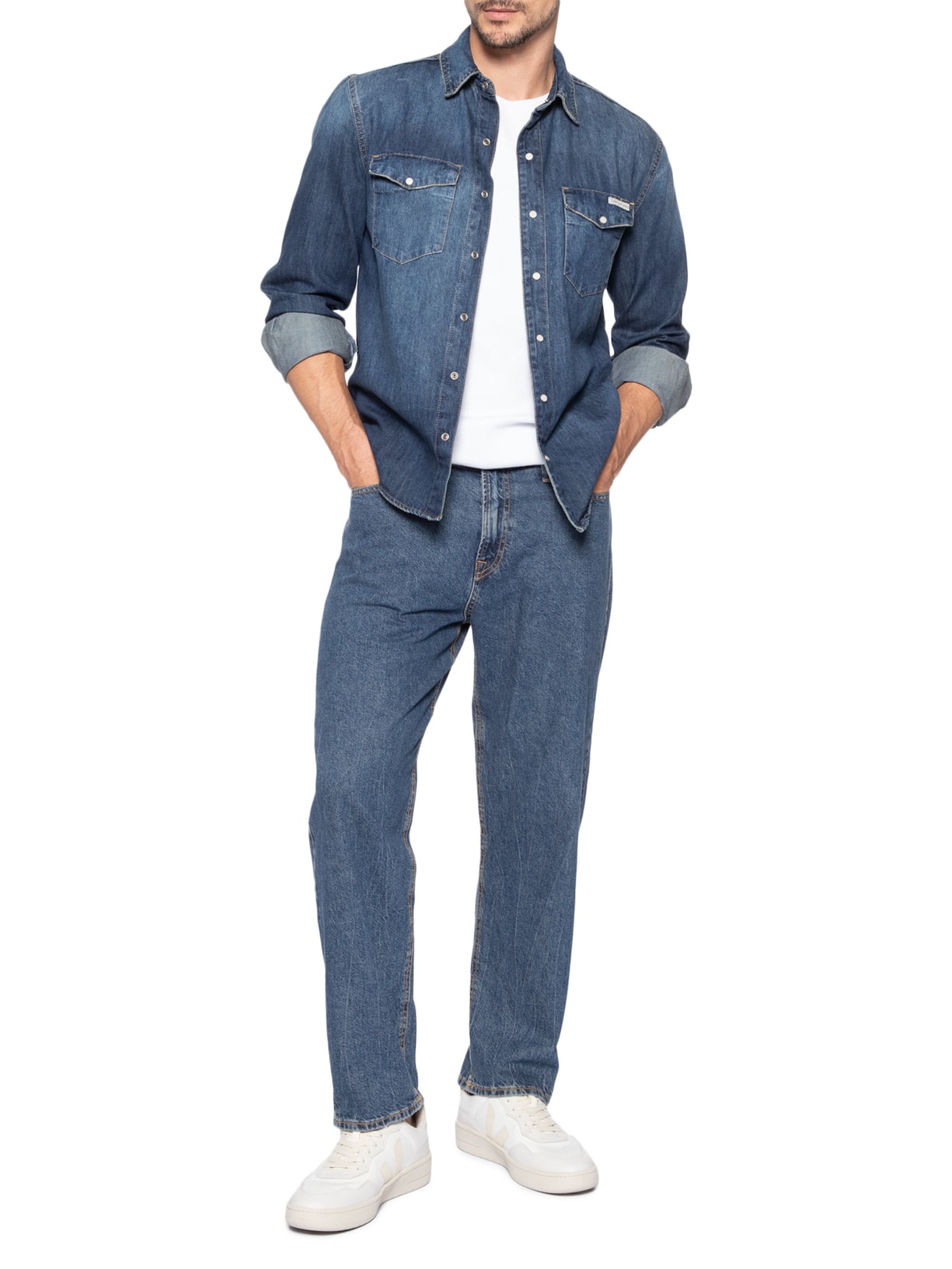 Camisa Masculina Jeans – Azul Calvin Klein Jeans