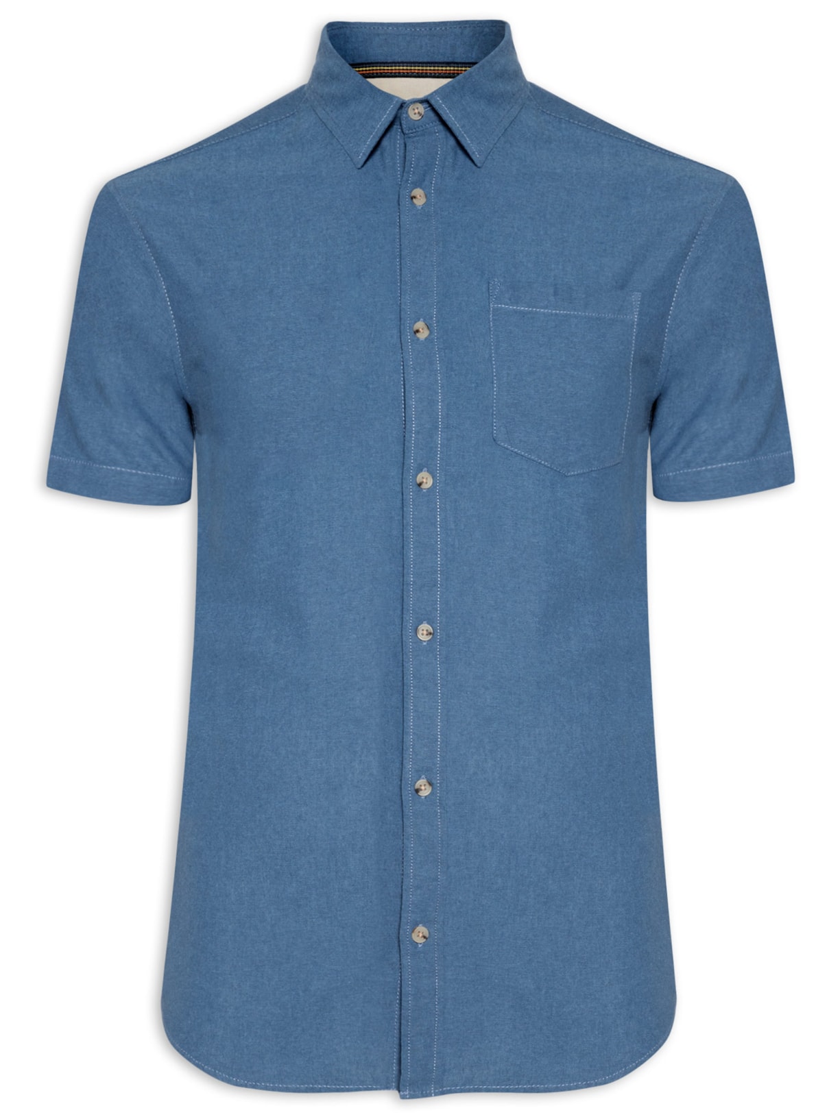 Camisa Masculina Jorbobby Chambray Shirt SS - Azul