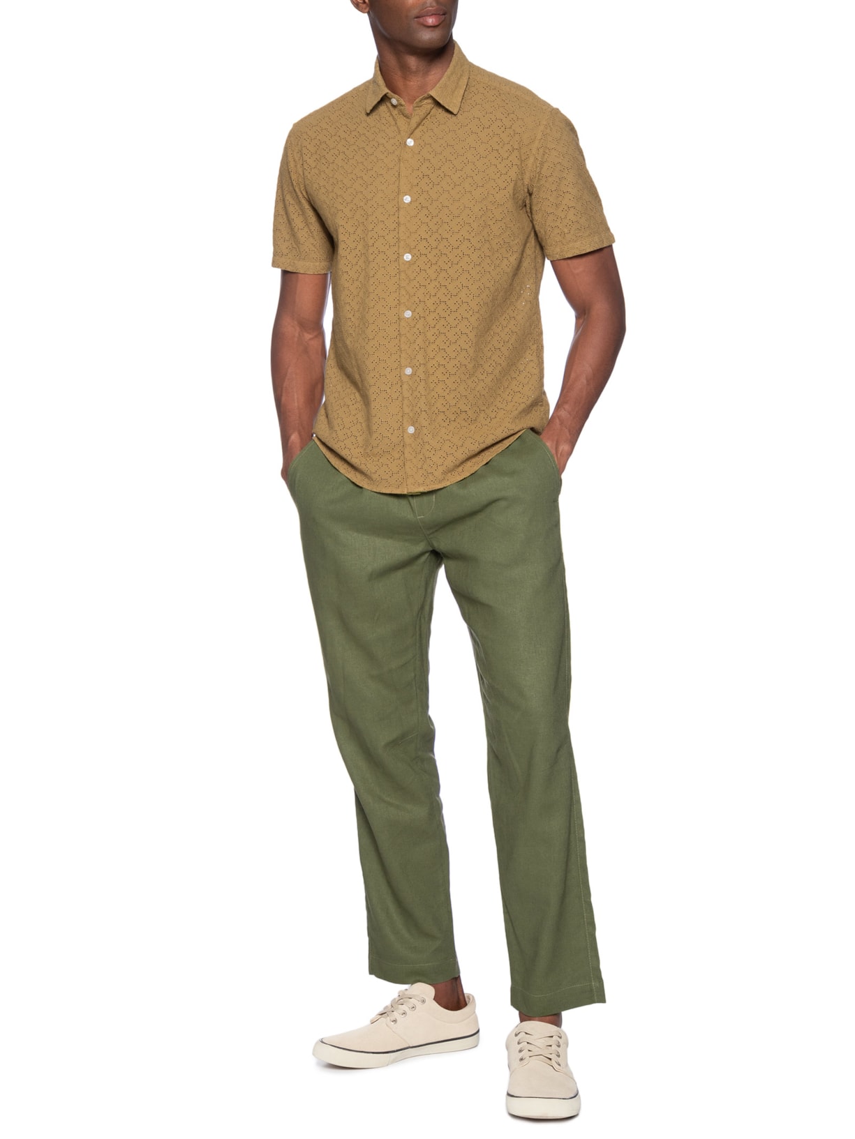 Camisa Masculina Laise Nature Marrom Foxton