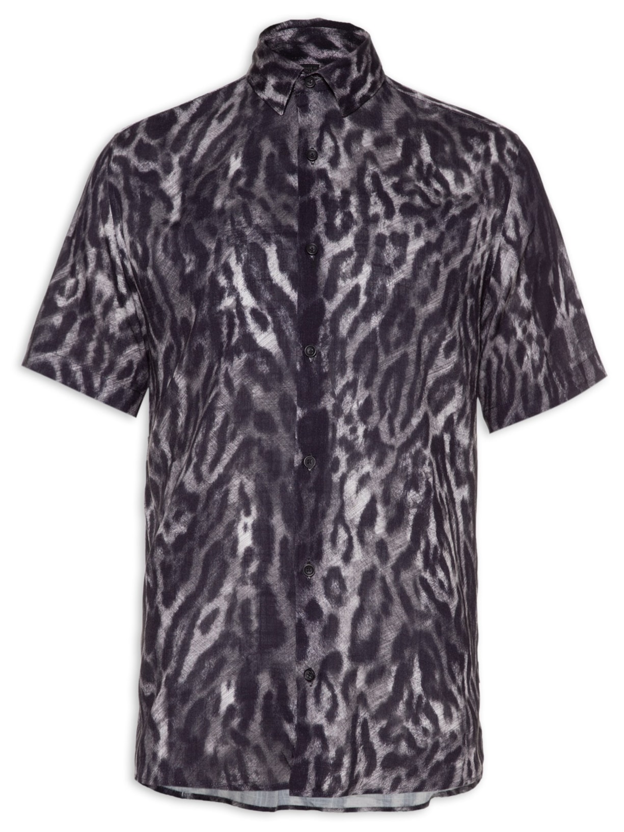 Camisa Masculina Leopard - Preto