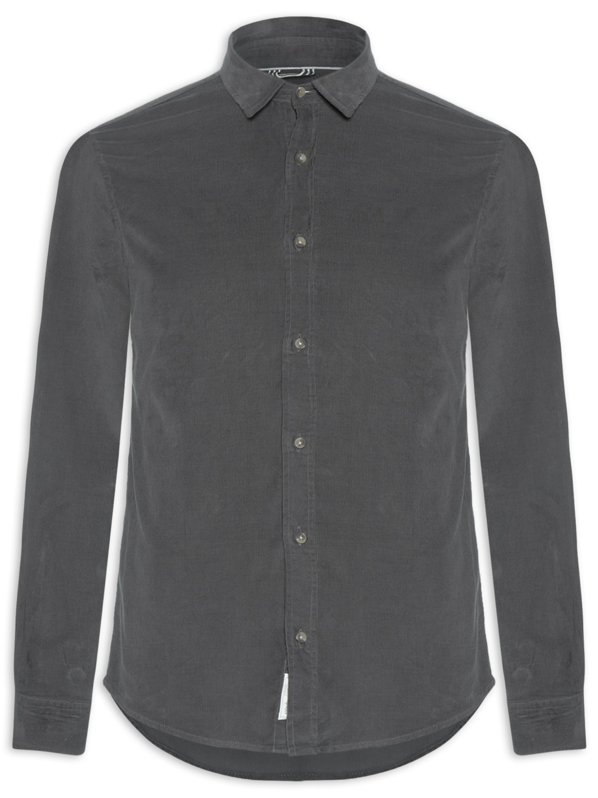 Camisa Masculina Leve Em Veludo Cinza Pineapple