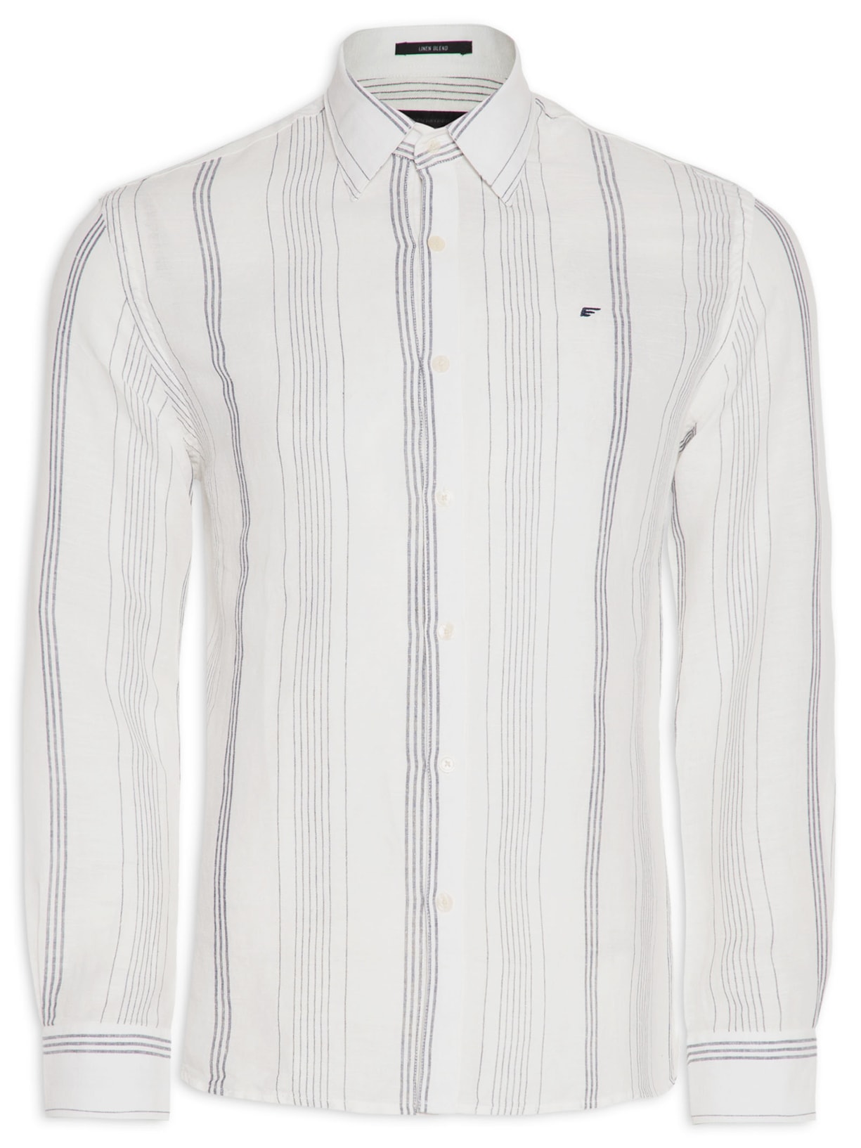 Camisa Masculina Linen Bleid Rimini Classic Anatomic - Azul