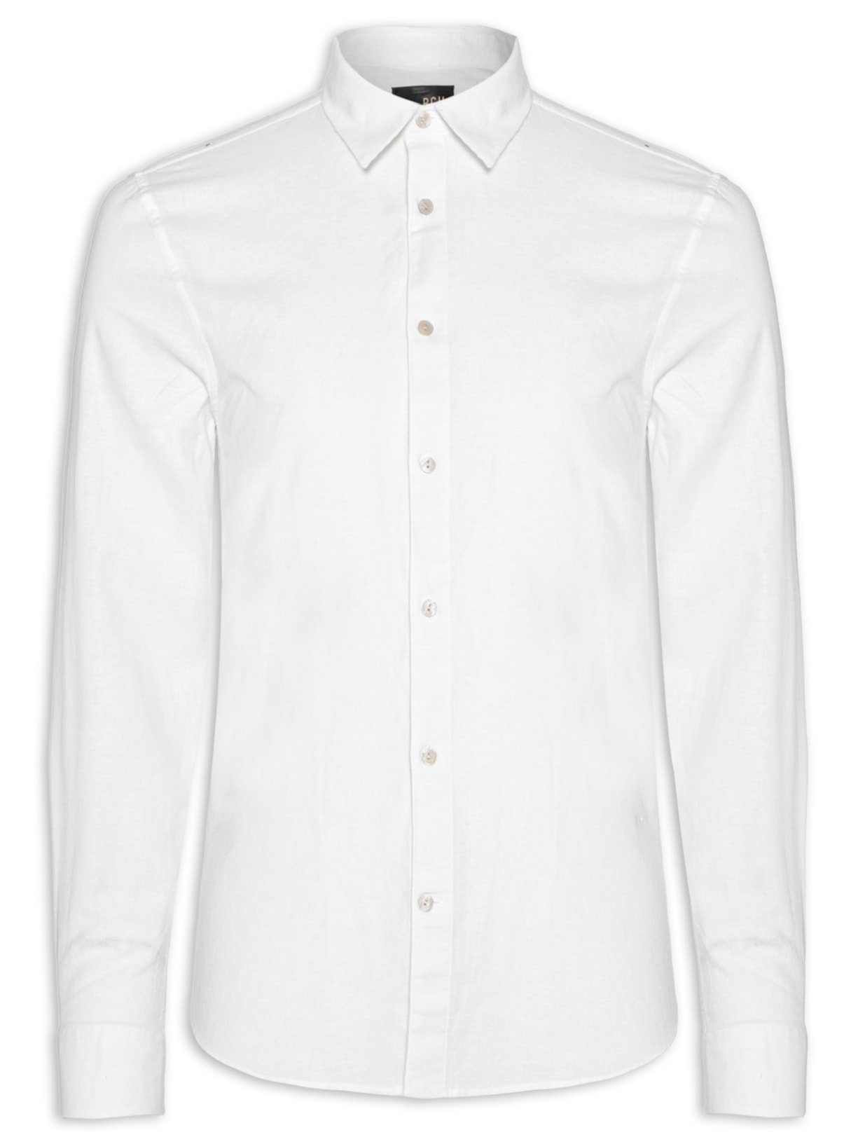 Camisa Masculina Linen Blend Manga Longa - Off White