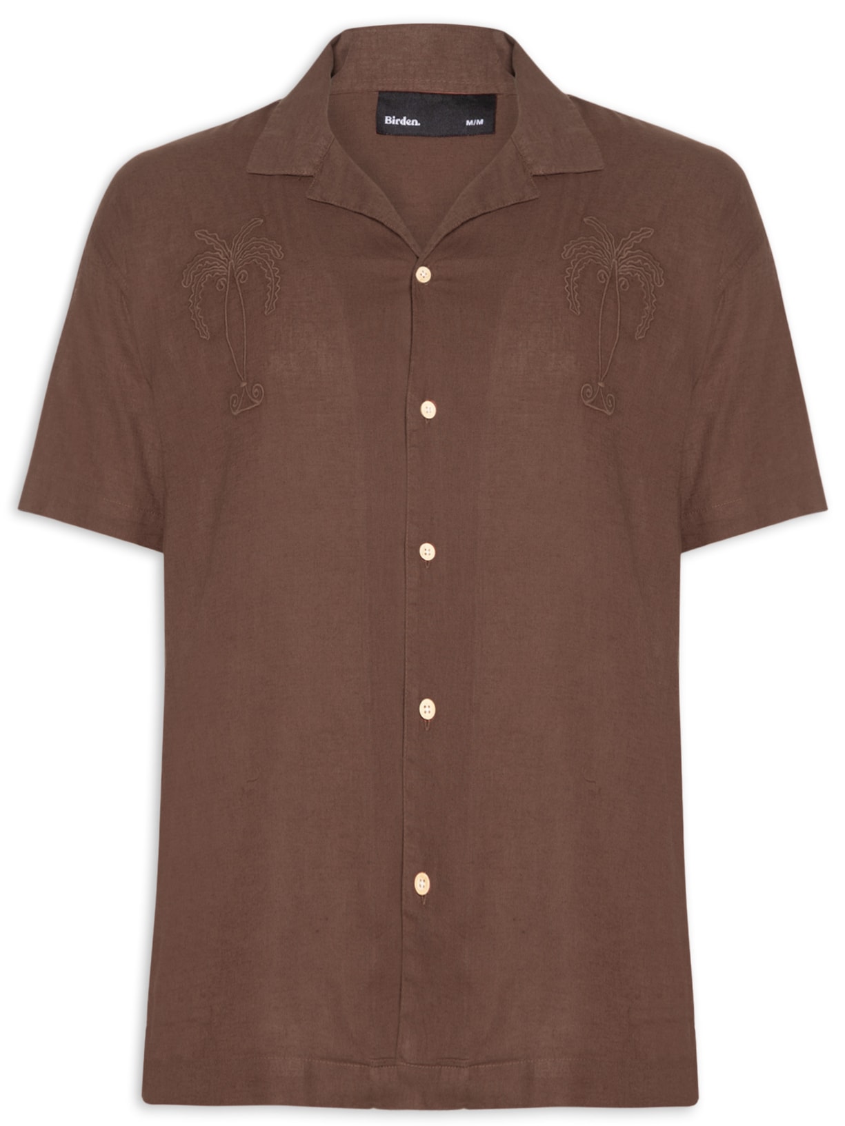 Camisa Masculina Linen Henna Café - Marrom