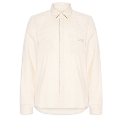 Camisa Masculina Linen Marau Manga Longa - Bege 