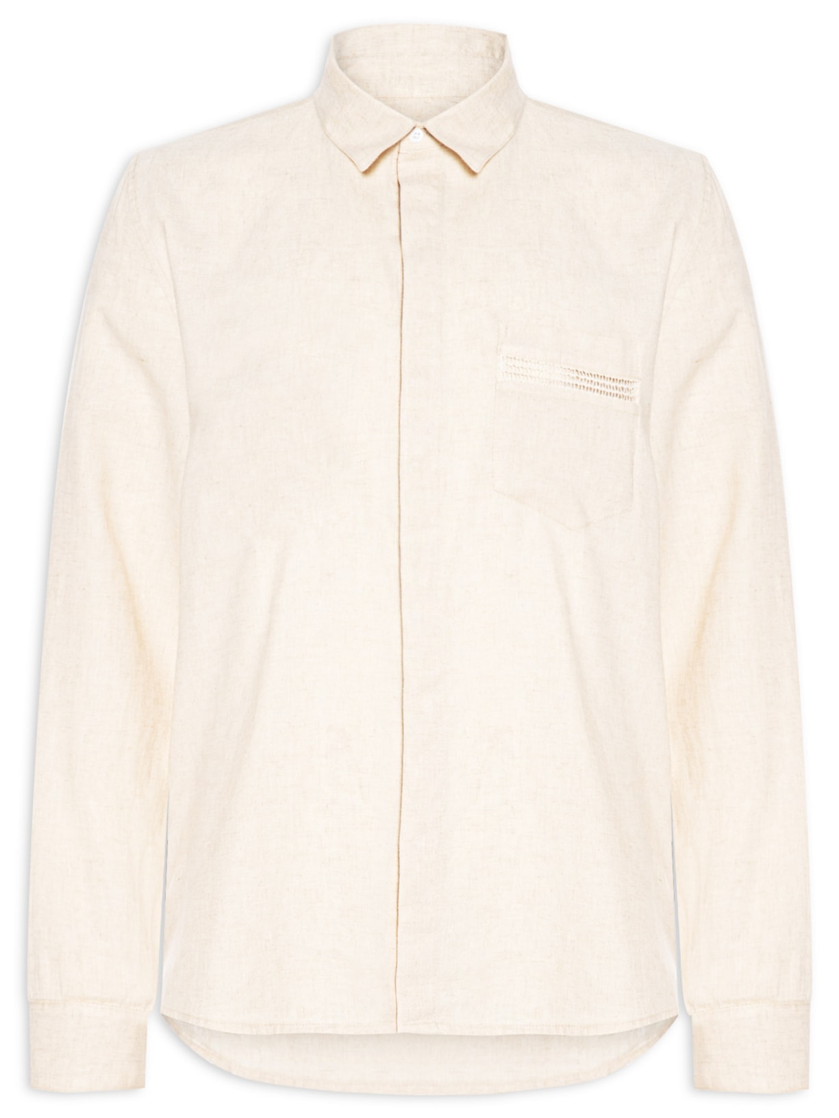 Camisa Masculina Linen Marau Manga Longa - Bege