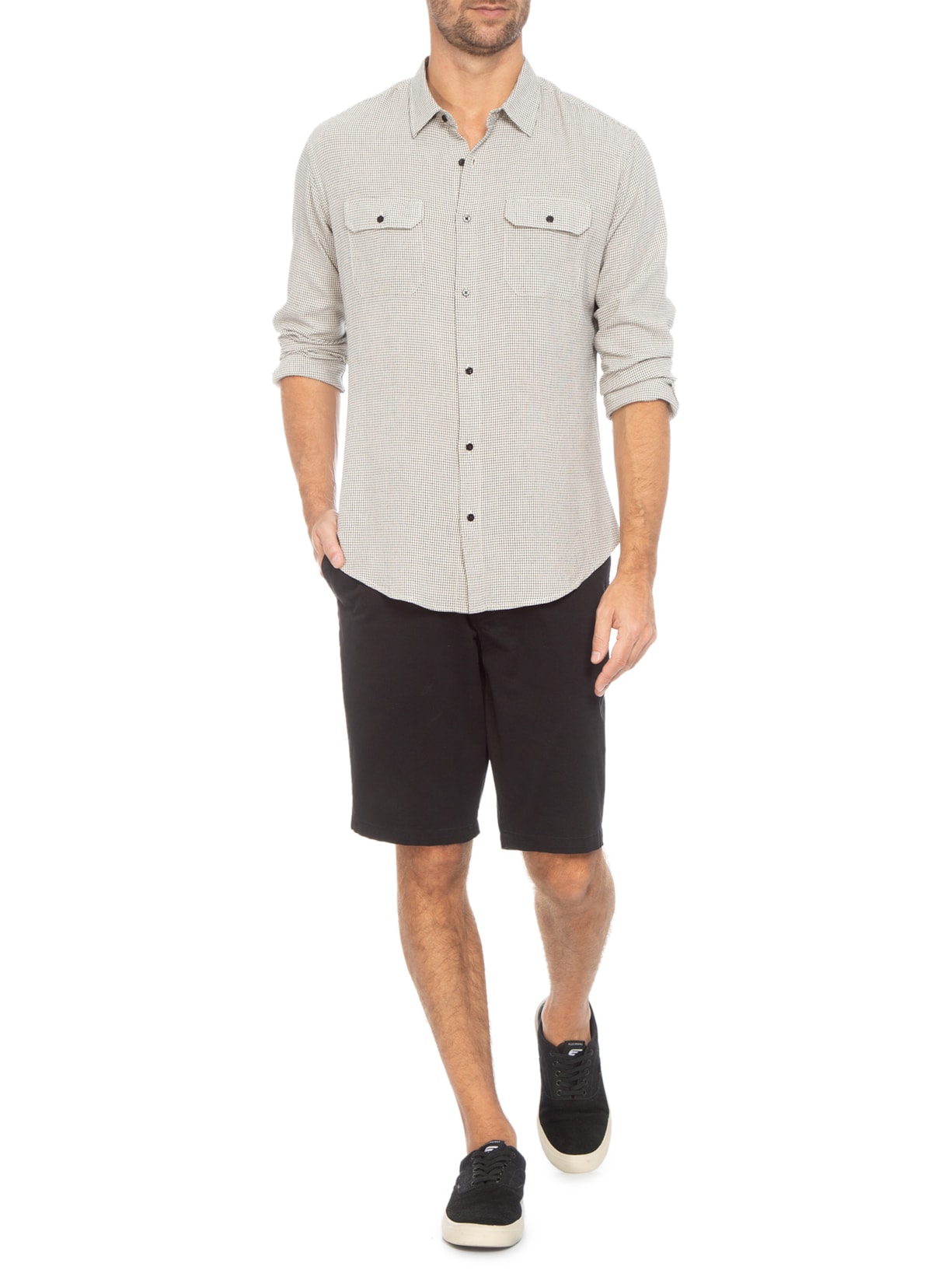 Camisa Masculina Linen Over Bege Osklen